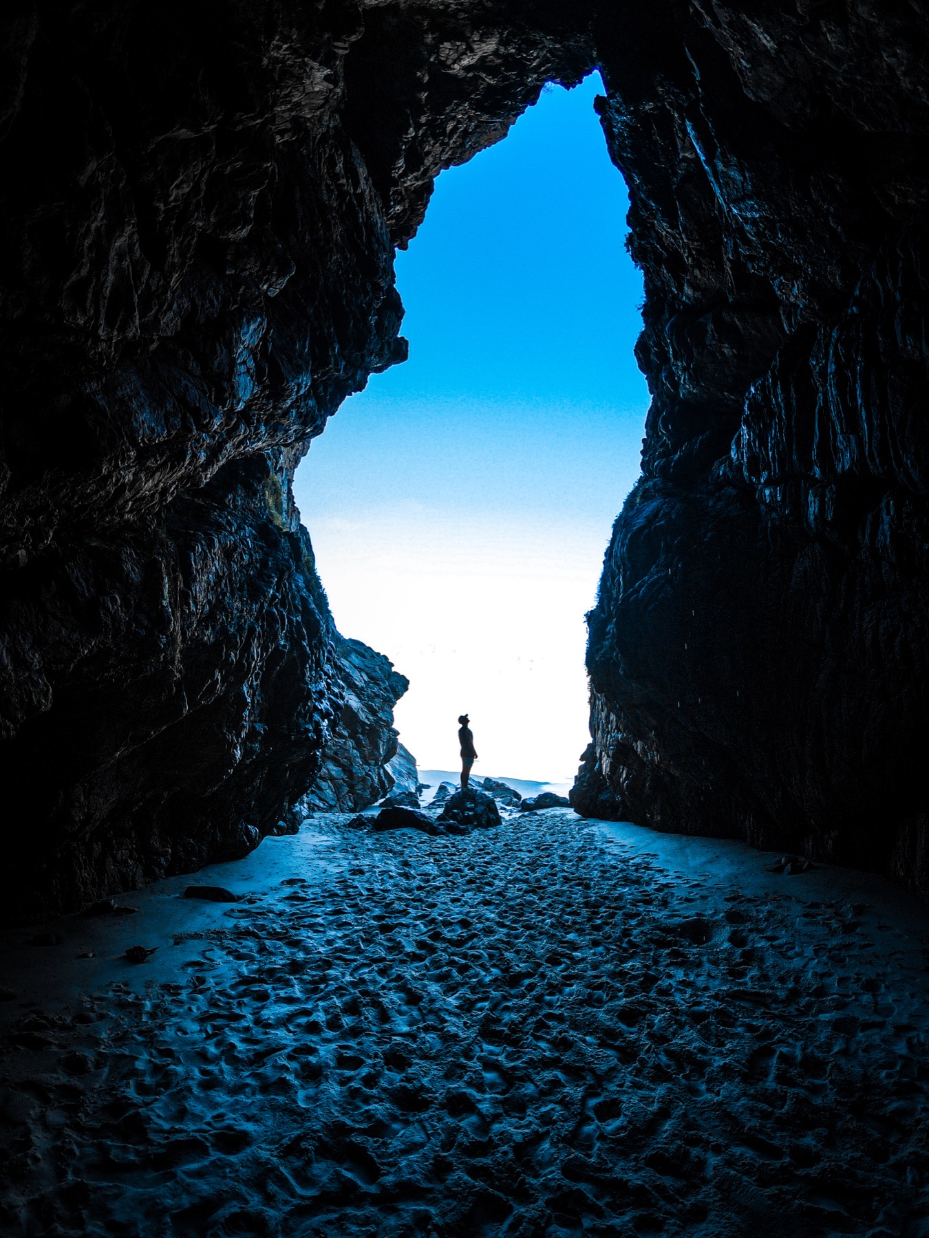 Travel cave silhouette photograph.